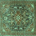 thumbnail image 1 of Ahgly Company Indoor Square Persian Turquoise Blue Traditional Area Rugs, 5' Square, 1 of 4