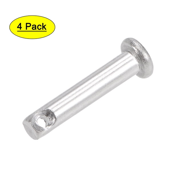 Pasadores de clevis de un solo agujero Uxcell 4mm x 20mm cabeza plana de acero inoxidable 304 pin de bisagra 4Pcs