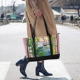 thumbnail image 4 of FORMRS Canvas Laptop Tote Bag for Women with 15.6" Computer Compartments Shoulder Handbag, Yellow Window, 4 of 7