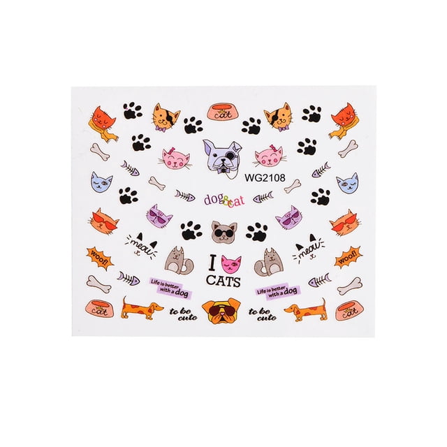 VONKY Nail Decals Tattoo Sticker Manicure Fashion Water Transfer Caricature Heart Flower Design