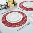 thumbnail image 4 of GZHJMY Valentine's Day Love Heart Round Placemasts Set of 4, Non-Slip Heat Resistant Place Mats Washable Kitchen Dining Table Mats, 15.4", 4 of 5