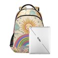 thumbnail image 7 of FORMRS Unisex Backpack Elementary School Travel Bookbag with Reflective Stripes, Beige Rainbow, 7 of 7