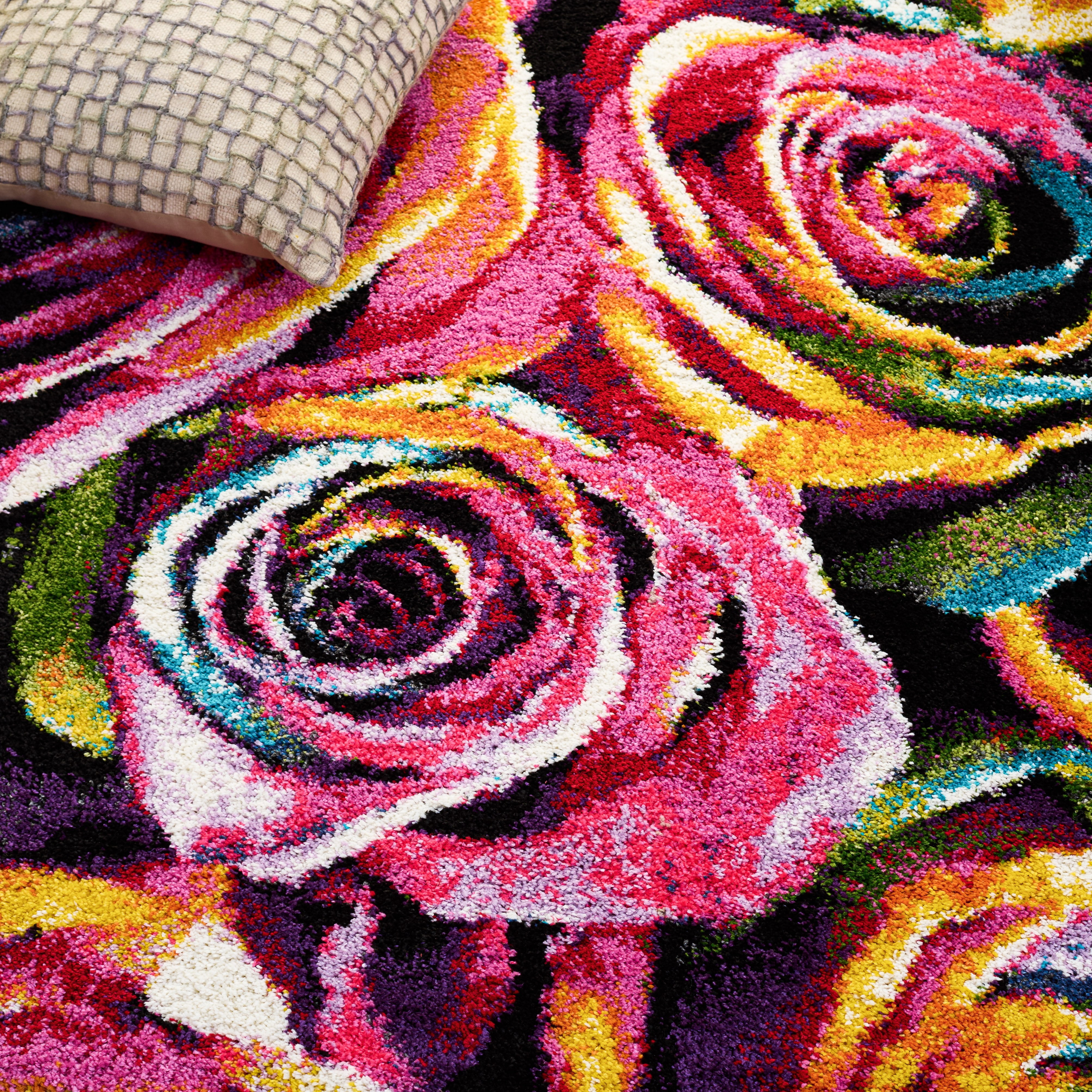 Safavieh Fiesta Anabella Floral Shag Area Rug, Fuchsia/Multi, 9' x 12'