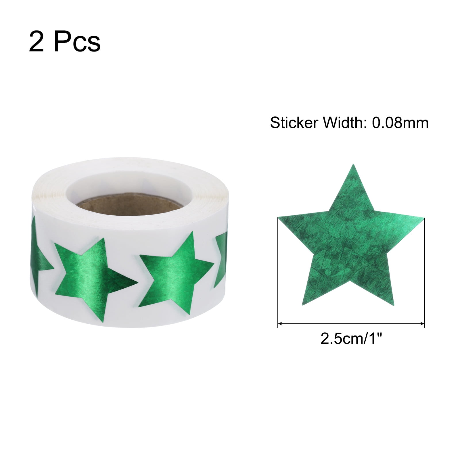 Unique Bargains 1000Pcs Shiny Star-Shaped Stickers Self-Adhesive Coding Label Green