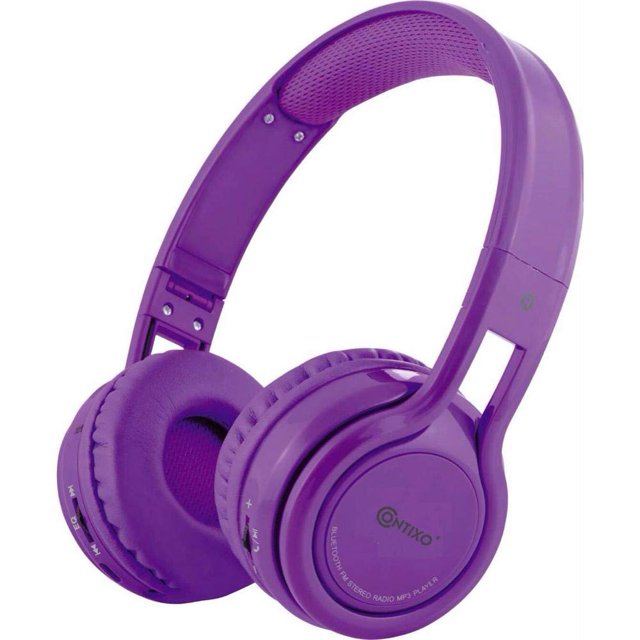 Contixo Audífonos Inalámbricos para Niños KB-2600 con Bluetooth, Micrófono, Radio FM, SD Player y Cable 3.5mm