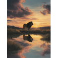 thumbnail image 1 of Lion Sunset Landscape Canvas Wall Art 15.75x11.81 Inches, 1 of 8