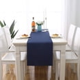 thumbnail image 3 of 1 piece Navy Blue Table Runner Inch Soft Colored Polyester Decorative Fabric Handmade Navy Blue Table Runner for Indoors, 3 of 5