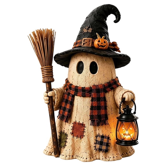Halloween Lighted Monster Lantern Resin Craft Decoration, Spooky Tabletop Lamp for Home, Mantel, Halloween Party Indoor Decor