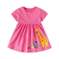 thumbnail image 1 of hengsof Robe Élégante à Manches Courtes Imprimée pour Filles, Robe d'Été en Coton Confortable et Décontractée pour Tenue Décontractée Ou de Fête, Convient de 2 à 7 Ans, 1 of 6