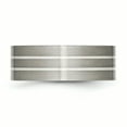 thumbnail image 3 of Primal Steel Titanium Brushed with Sterling Silver Inlay 8mm Flat Band, 3 of 9