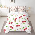 thumbnail image 3 of Homewish Cartoon Cherry 7-Piece Bedding Comforter Set,Sweet Cherries King Bedding Sets,Red White Green Bed Sheets For Girl,Microfiber Bedroom Decor Reversible, 3 of 9