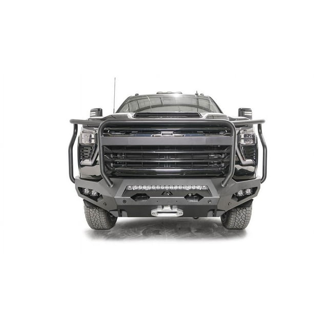 Fab Fours Bumper CH24-X6150-1 Matrix Series; One Piece Design; Direct Fit; Mounting Hardware Included; With Grille Guard; With Integrated D-Ring Mounts; Powder Coated Matte Black Steel