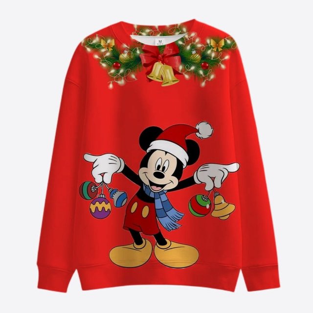 Sudadera de manga larga con cuello redondo para mujer, suéter informal de Mickey y Minnie de Disney, Y2K, novedad de otoño, 2022