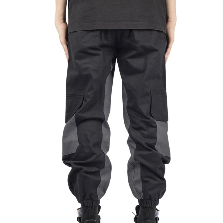 FOCUSNORM Men's Joggers Punk Cargo Baggy Techwear Hip Hop Harem