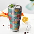 thumbnail image 4 of 30oz Pioneer Flower Floral Print Pattern Tumbler, Double Wall Vacuum Insulated Cup, BPA-Free Leak Proof Lid & Reusable Straws, Hot 12h, Cold 34h, 4 of 6