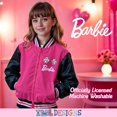 thumbnail image 4 of Chaqueta bomber para niñas, con cierre de cremallera, color rosa fuerte/negro, talla Sz 14, 4 of 7