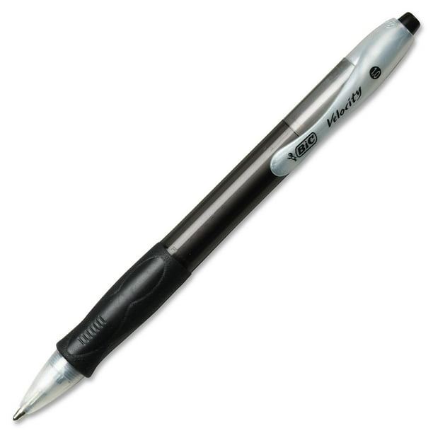BIC Velocity Retractable Ballpoint Pen, Black Ink, 1mm, Medium, Dozen