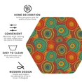 thumbnail image 3 of Honeii Abstract Pattern print Leather Coaster Set of 4, ideal for safeguarding your furniture from drinks spills and effortless cleanup-Hexagon, 3 of 6