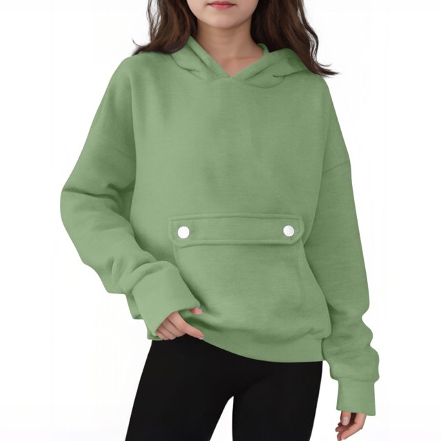 Chandail à Capuchon Coloré à Manches Longues avec Poche pour Enfants