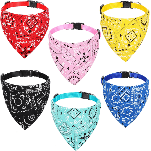 TELOLY 4 Pcs Cat Bandana,Adjustable Pet Bandana Collars for Cats and Small Dogs | Multi-Color Suitable for Neck Circumference 22-30Cm for Pets Halloween Christmas Dress Up