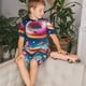 thumbnail image 4 of Balery Starry Sky Colorful Donut Conjunto de Pijama Infantil de Manga Corta con Estampado – Ropa de Dormir de Algodón Suave-XX-Large, 4 of 6