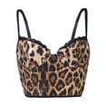 thumbnail image 4 of XIAOCHA For Women Sequin Bustier Spaghetti Strap Cropped Corset Shiny Party Clubwear Top, 4 of 9