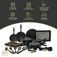 thumbnail image 3 of Thyme & Table 32-Piece Aluminum Ceramic Non-Stick Cookware Set - Black Pots and Pans, 3 of 8