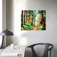 thumbnail image 3 of COMIO Colorful Landscape Oil Painting Wall Art Canvas Paintings Abstract Texture Rainbow Trees with Walking People Prints Pictures Living Room Bedroom Artwork, 3 of 4