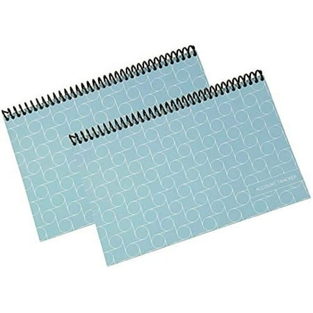 Superior RegisterCheck and Debit Card Register, Simple Account Tracker & Financial Ledger - Wide Edition (2 Pack â€“ Blue)