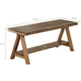 thumbnail image 2 of 43" Farmhouse Wood Bench, Long Rustic Indoor Storage Bench for Entryway, Living Room, Dining Room, Solid Wood Construction, Original Wood, 2 of 12
