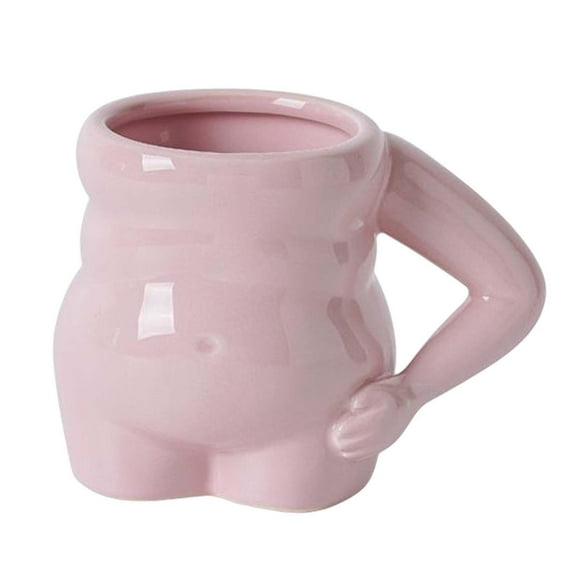 Taza de café, taza de té, regalo único para mamá, vientre de cerámica creativo, 400 ml con asa, taza de viaje, taza novedosa para boda, yogur, , Rosa Soledad Taza de café