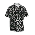 thumbnail image 3 of Xecao Daisies Flowers print Hawaiian shirt - a stylish short-sleeve button-down for men, perfect for casual beach and tropical outings., 3 of 9