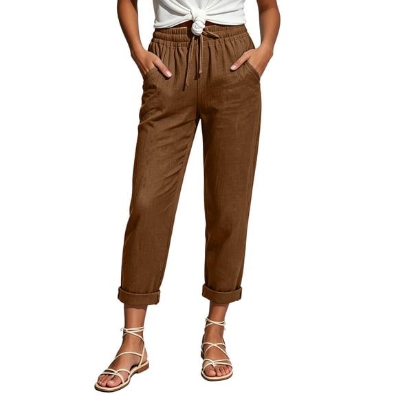 Womens Stretch Work Pants for Office, High Rise Straight Leg Trousers with Pockets, Wrinkle-Free Business Casual Bottom for Women