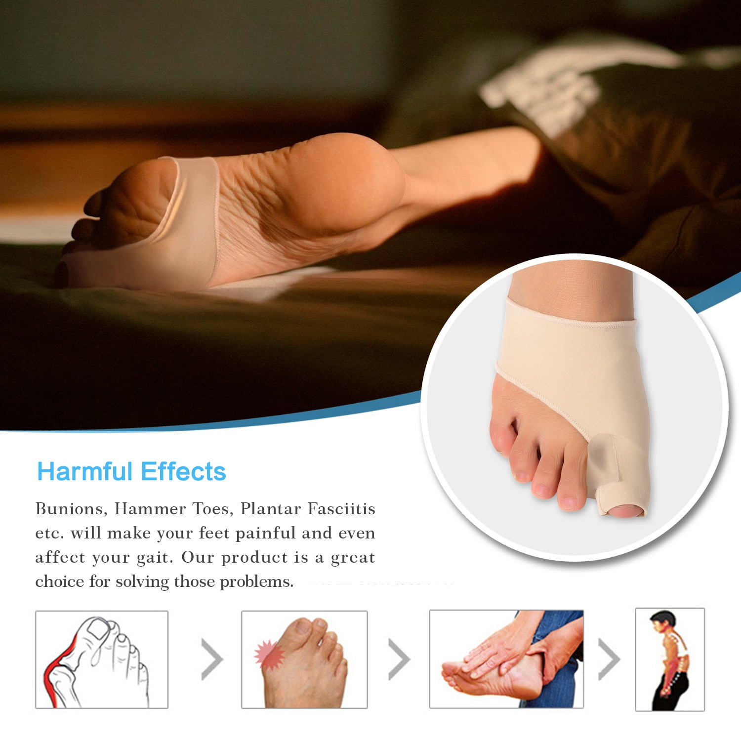 1 Pair Bunion Pads Toe Bunion Corrector Protector Gel Spandex Toe reforzadores Spreader