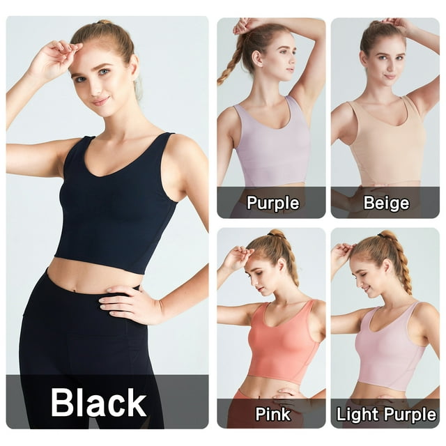Women Sports Bra U Back U Neckline Removable Padded Vest