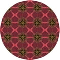 thumbnail image 1 of Ahgly Company Machine Washable Indoor Round Transitional Fire Brick Red Area Rugs, 3' Round, 1 of 7