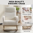 thumbnail image 4 of Ucloveria Small Rocking Accent Chair, Uplostered Glider Rocker Armchair for Baby Nursery, Comfy Side Chair for Living Room, Bedroom (Beige), 4 of 9
