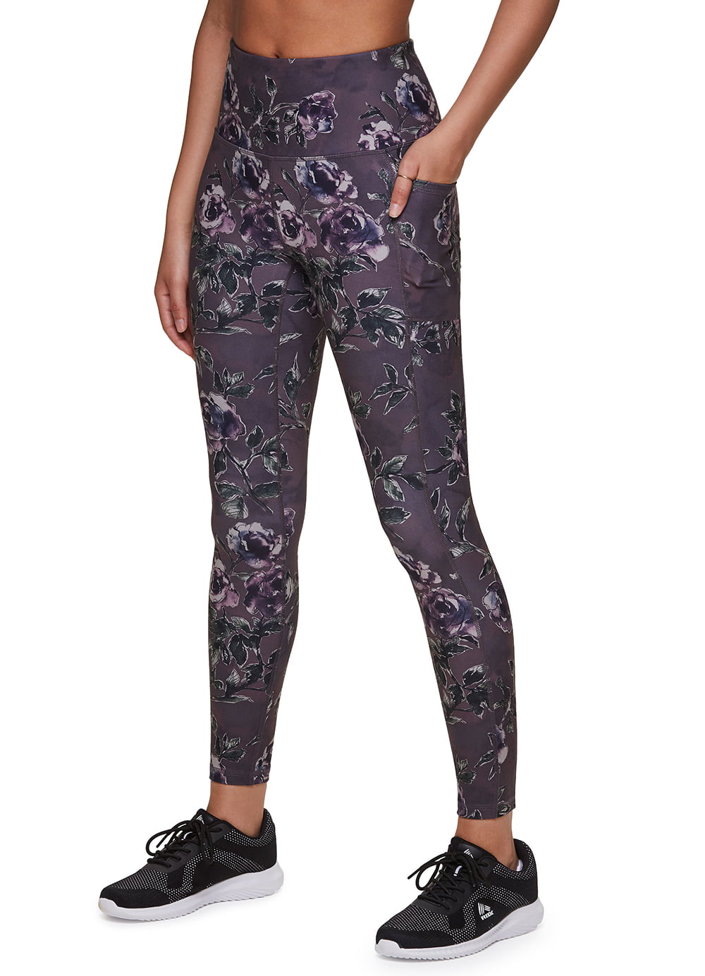 RBX Active Women's Sweet Floral Printed Squat Proof Yoga Legging With  Pockets 