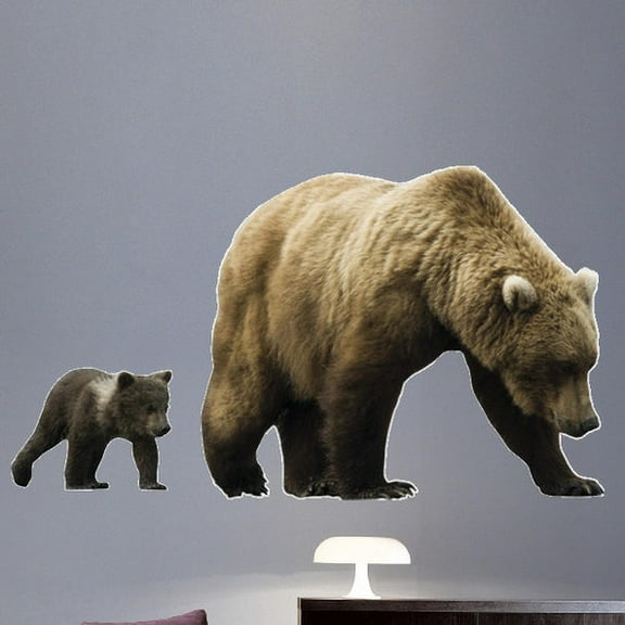 Wallhogs Mama and Baby Cub Cutout Wall Decal
