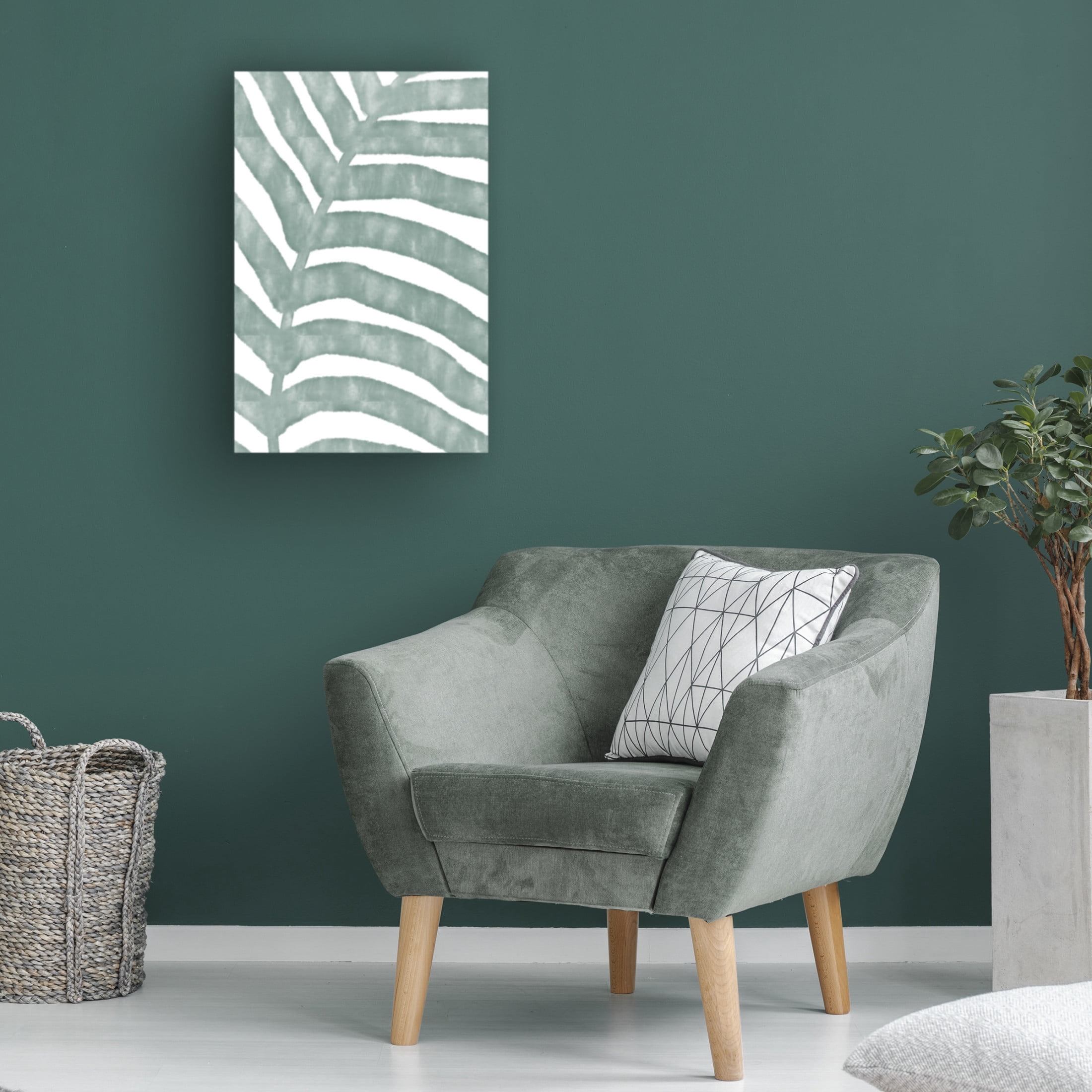 Canvas Wall Art - Pictufy Studio Ii 'Palm Stripes' Wall Art for Living Room, Bedroom, or Office Décor by Trademark Fine Art - 16 x 24 Inches