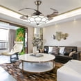 thumbnail image 3 of Tiffany Crystal Chandelier Lights Ceiling Fan Light Lamps Retractable W/ Remote, 3 of 24