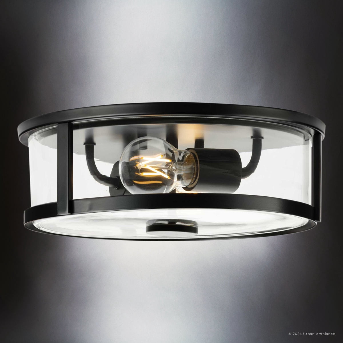 Luxury Modern Farmhouse Ceiling Light, Matte Black, UHP4596