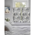 thumbnail image 3 of Spring Botanical Bathroom Window Curtain, Country Floral Leaves Gray Brown Light Filtering Coffee Kitchen Curtains, Bedroom Living Room Curtains 2 Panel 84"x54", 3 of 6