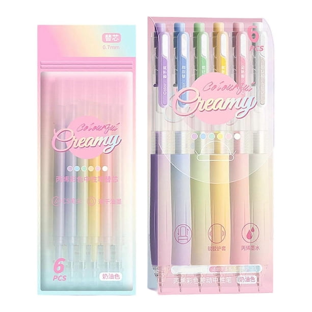 6 Pcs Colorful Gel Ink Pen Gel Pen Signing Pen Office School Supplies Writing Tool for Journaling Note Taking Sketching Retro color system