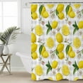 thumbnail image 4 of Shower Curtain Bathroom Set Summer Lemon Flower Leaves Waterproof Fabric Shower Curtains with Grommets&Hooks Grey White Plaid Lattice Privacy Bath Curtain for Bathtub 72x72in, 4 of 7