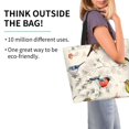 thumbnail image 3 of Bingfone Canvas Tote Bag for Women with Inner Pocket Aesthetic Cute Shopping Tote Bags Reusable Grocery Bags-Little Birds, 3 of 9