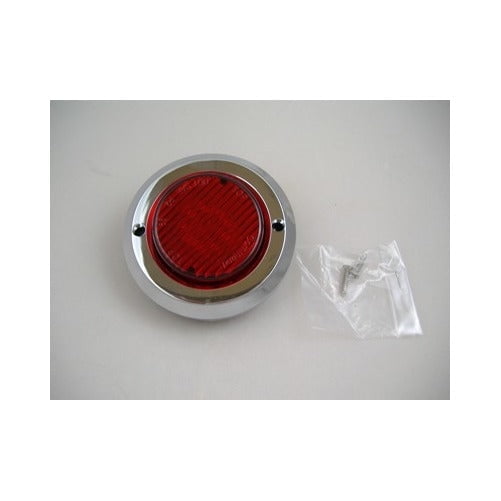 Red 2" Round 9 LED Truck Trailer Side Marker Clearance Light Kit / Chrome Bezel