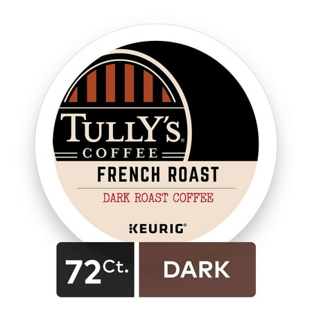 - (4 Pack) Tully's Coffee French Roast, Keurig K-Cup Pods, Dark Roast, 18 Count