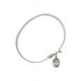 thumbnail image 2 of 7 1/4 inch Oval Eye Hook Bangle Bracelet w/ St. Anastasia in Sterling Silver, 2 of 3