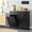 Black (with Charging Station), variant on Reliancer Kitchen Trash Cabinet - Double Tilt Out Trash Cabinet with 2 Hideaway Drawers, Solid Wood Tabletop - Free Standing Recycling Cabinet - Pet Proof Trash Can Holder with Storage, White
